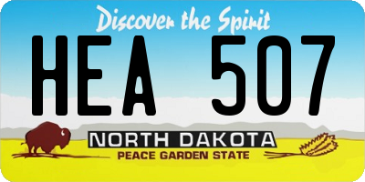 ND license plate HEA507