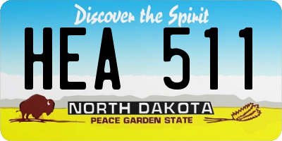 ND license plate HEA511