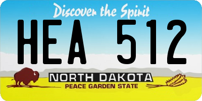 ND license plate HEA512