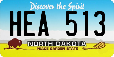 ND license plate HEA513