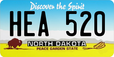 ND license plate HEA520