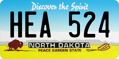 ND license plate HEA524
