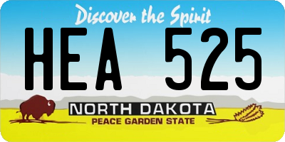 ND license plate HEA525