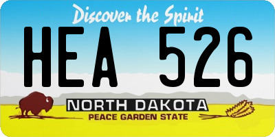 ND license plate HEA526