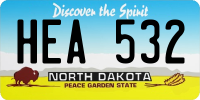 ND license plate HEA532
