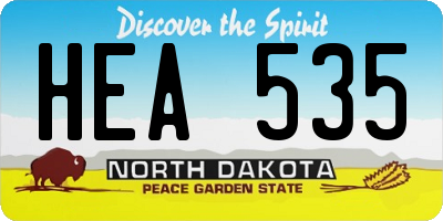 ND license plate HEA535