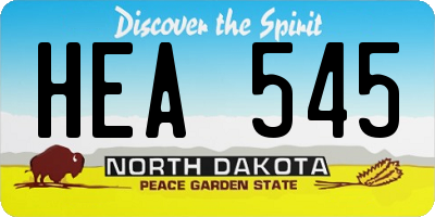 ND license plate HEA545