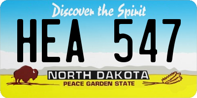 ND license plate HEA547
