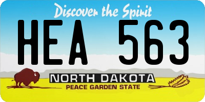 ND license plate HEA563