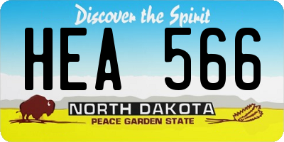 ND license plate HEA566