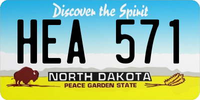 ND license plate HEA571