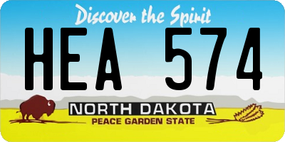 ND license plate HEA574