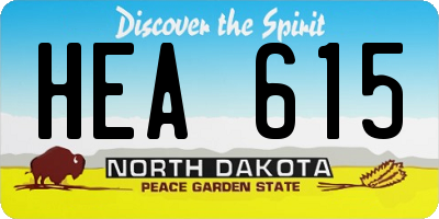 ND license plate HEA615