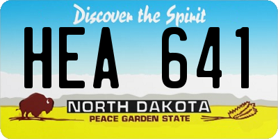 ND license plate HEA641