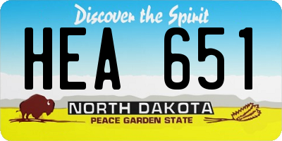 ND license plate HEA651