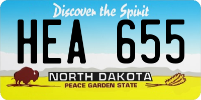 ND license plate HEA655