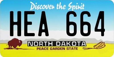 ND license plate HEA664