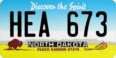 ND license plate HEA673