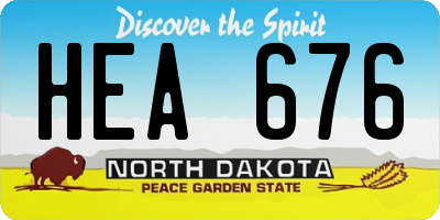 ND license plate HEA676