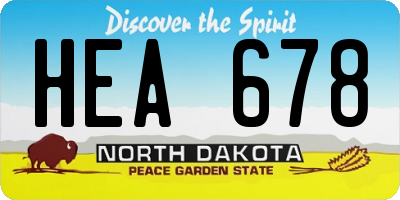 ND license plate HEA678
