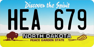ND license plate HEA679