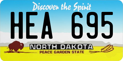 ND license plate HEA695