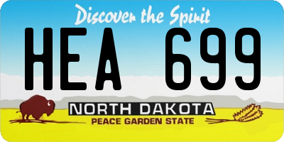 ND license plate HEA699