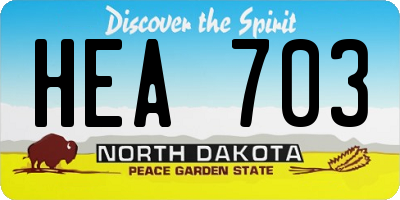 ND license plate HEA703