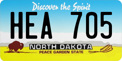 ND license plate HEA705