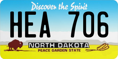 ND license plate HEA706