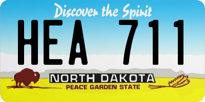 ND license plate HEA711
