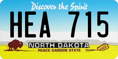 ND license plate HEA715