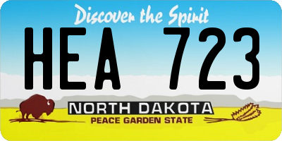 ND license plate HEA723