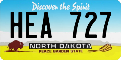 ND license plate HEA727