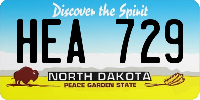 ND license plate HEA729