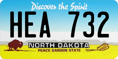 ND license plate HEA732