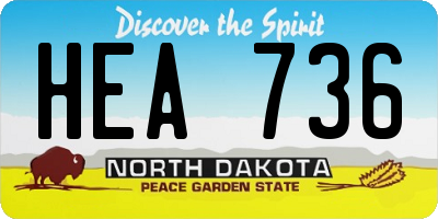 ND license plate HEA736