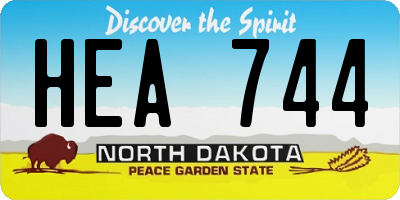 ND license plate HEA744