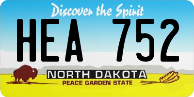 ND license plate HEA752