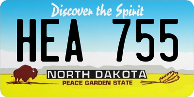 ND license plate HEA755