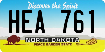 ND license plate HEA761