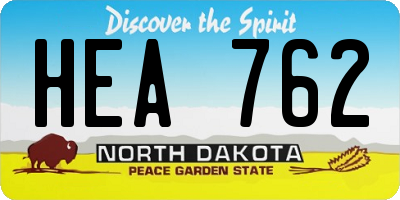 ND license plate HEA762