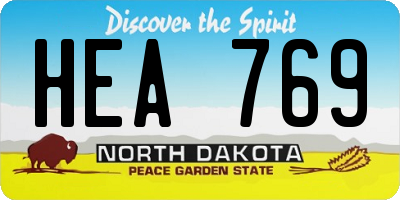 ND license plate HEA769