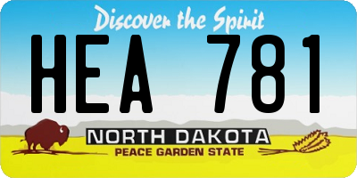 ND license plate HEA781