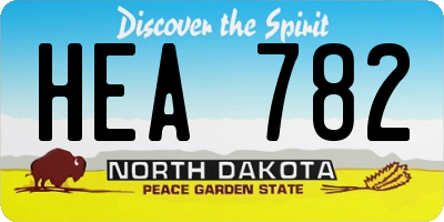 ND license plate HEA782