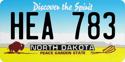ND license plate HEA783