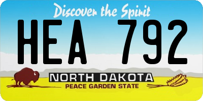 ND license plate HEA792