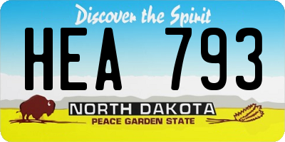 ND license plate HEA793