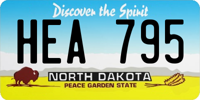 ND license plate HEA795