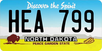 ND license plate HEA799